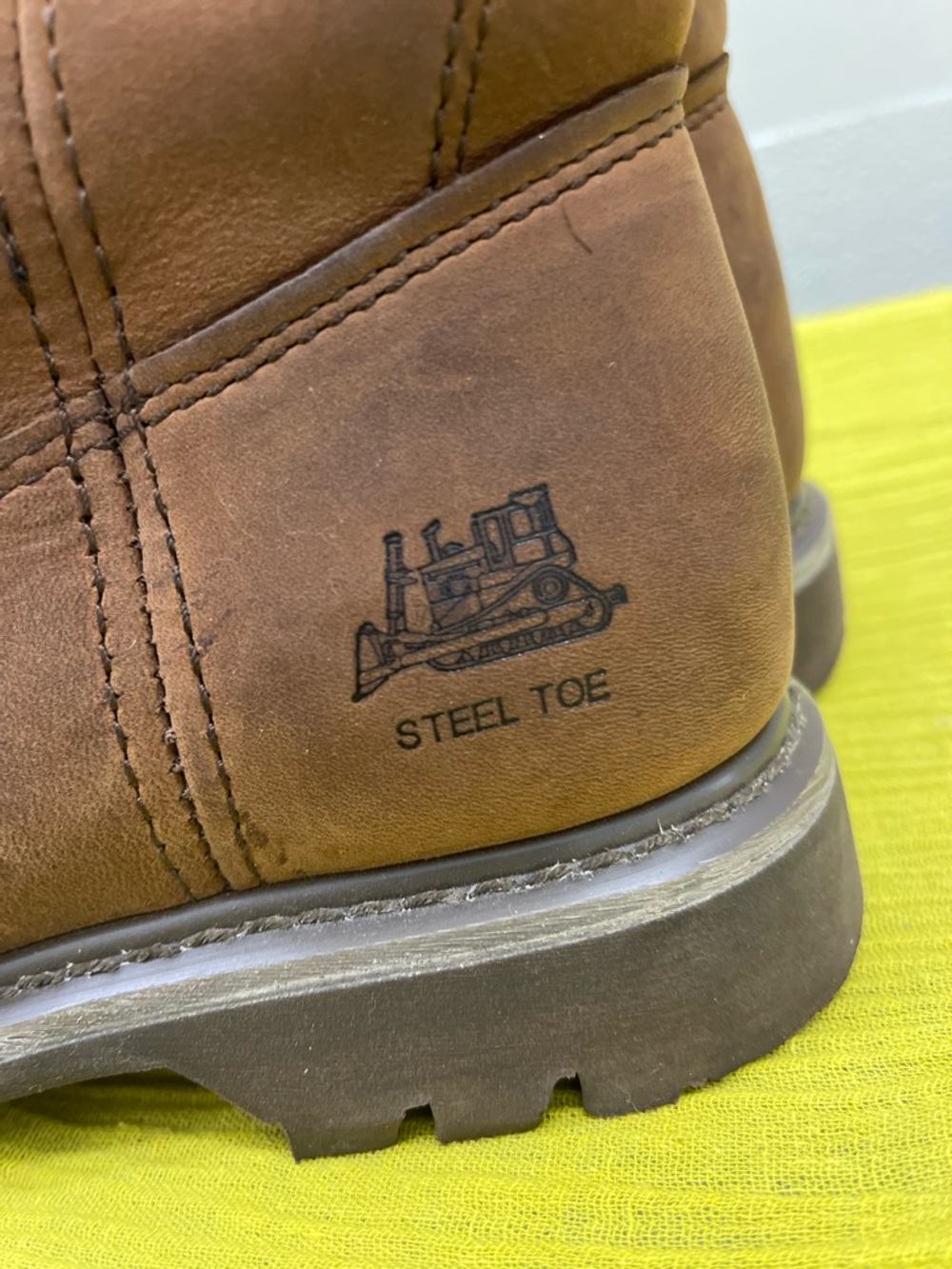 Caterpillar Brown Pull-On Steel-Toed Leather Work Boots - Picture 6 of 10